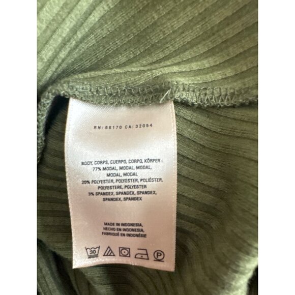 Anthropologie Olive Green Kingslover Ribbed Knit Handkerchief dress size XL - Picture 5 of 7